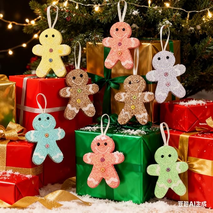 LANGXUN 6pcs Gingerbread Man Candy Land 2025 Xmas Party Suppiles Decoration - Image 4