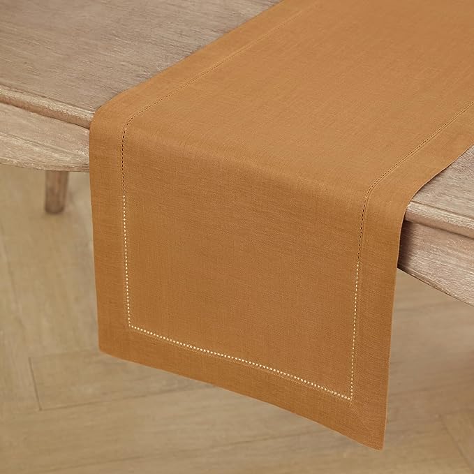 Solino Home Linen Brown Sugar Table Runner 144 Inches Long - Image 2