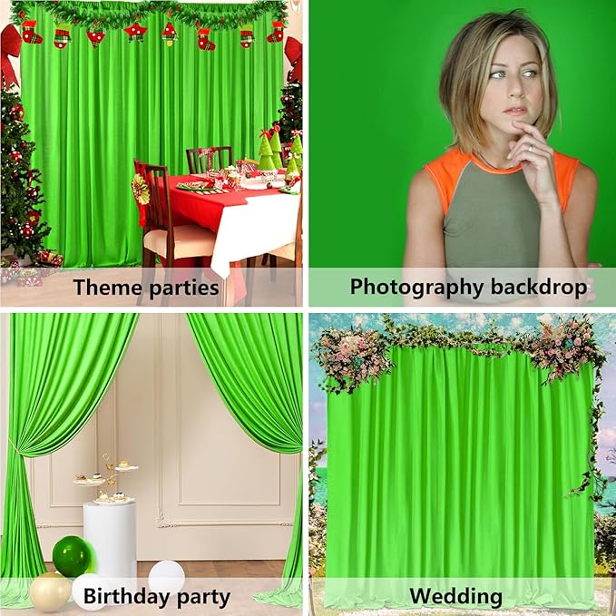 10 x 7 Feet Emerald Green Backdrop Curtain - Image 4