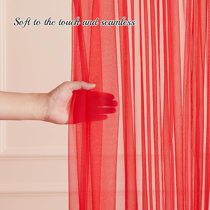 10x10 Red Tulle Backdrop Curtains - Image 7