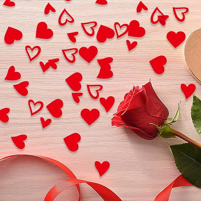 200 Pcs Red Heart Paper Confetti - Image 5