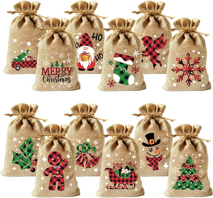 CCINEE 36pcs Christmas Drawstring Goody Candy Gift Bags, 4x6 Inch by CCINEE
