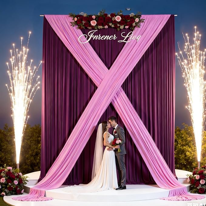 PartyVillage 20ft×15ft Burgundy Backdrop Curtain - Image 9