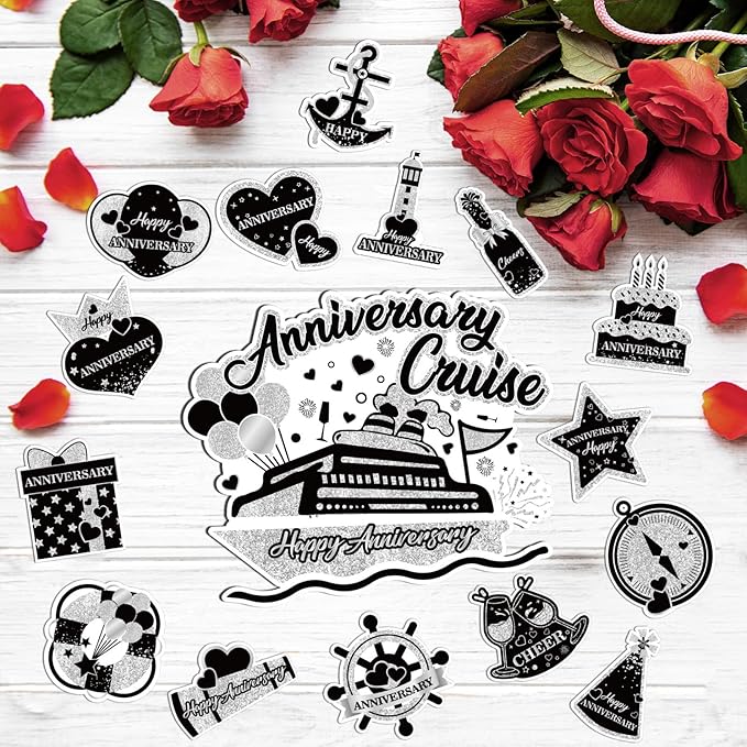 Happy Anniversary Cruise Door Magnets Decorations - Image 2