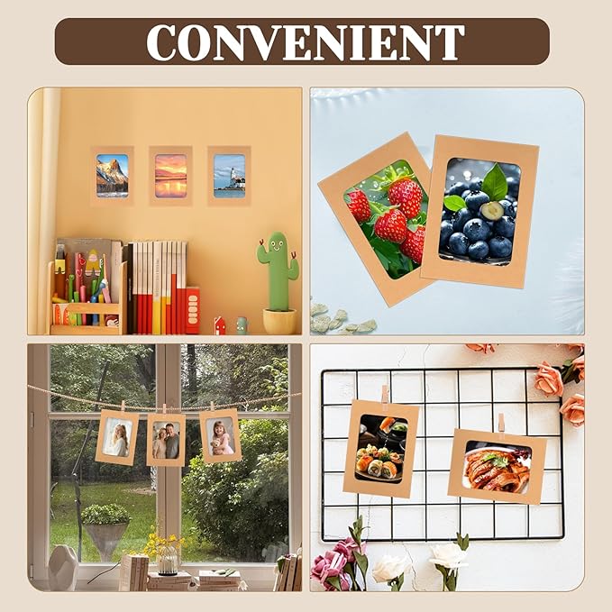 100 Pack Paper Picture Frames, 4x6 Inch Photo Strip Frame Hanging Photo Display - Image 4