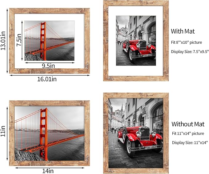 11x14 Picture Frame Set of 4, High Definition Tempered Glass 11 x 14 Frames - Image 5