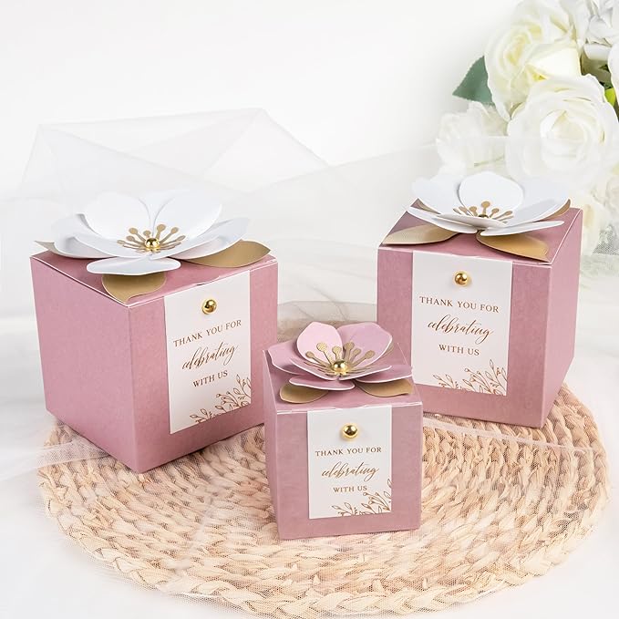FEIYI 20 PCS Dusty Rose Gift Boxes, 3 In 1 Favor Boxes - Image 8