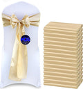 MDS Pack of 50 PCS Satin Chair Sashes Charmeuse Sateen Dining Chair Bows Ribbon by MDS