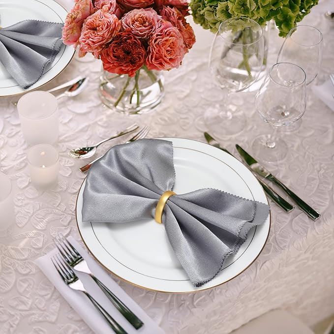 KPOSIYA Napkin Rings Set of 8, Metal Gold Napkin Rings Bulk - Image 5