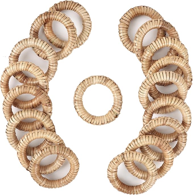 Woven Napkin Rings Set of 12 - Image 6