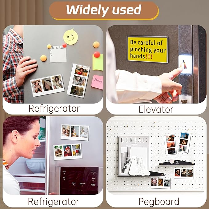 4Pack Magnetic Refrigerator Acrylic Picture Frames fit 3PCS Photos of Mini 2x3 - Image 5