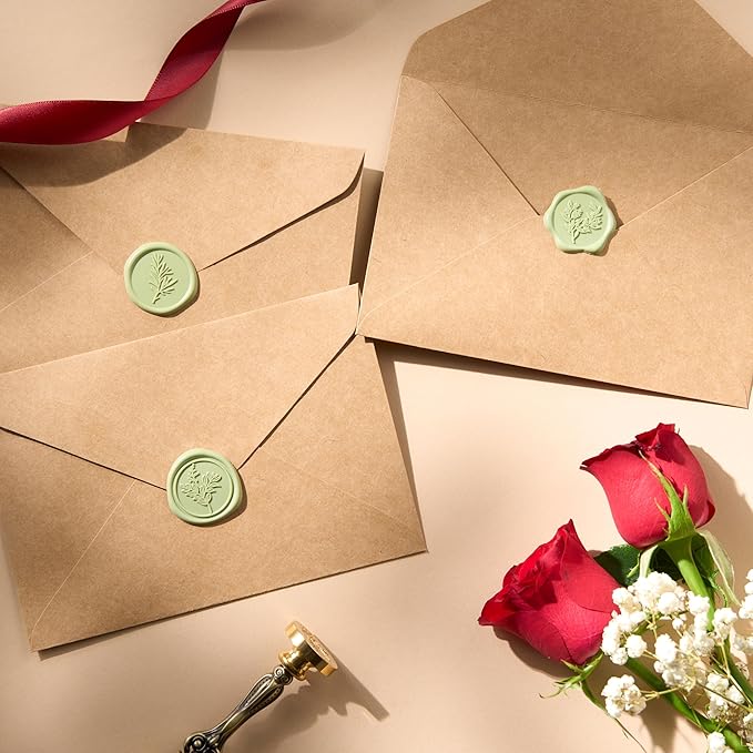 Sage Green Wax Seal Stickers Premium Envelope Seal Stickers Wedding Invitation - Image 5