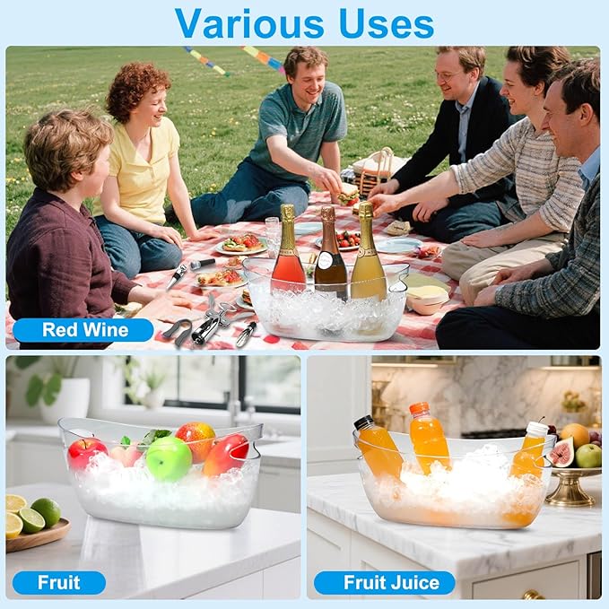 KITHELP 2 PCS Ice Buckets for Parties, 5.5L Ice Bucket - Image 5
