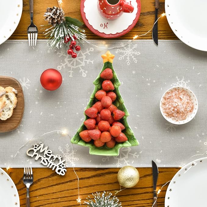 Artoid Mode Grey Snowman Snowflake Let it Snow Christmas Table Runner, Seasonal - Image 4