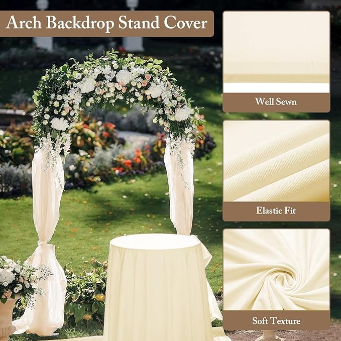 Metal Arch Backdrop Stand and Cover Set, 6FT Party Backdrop, - Image 3
