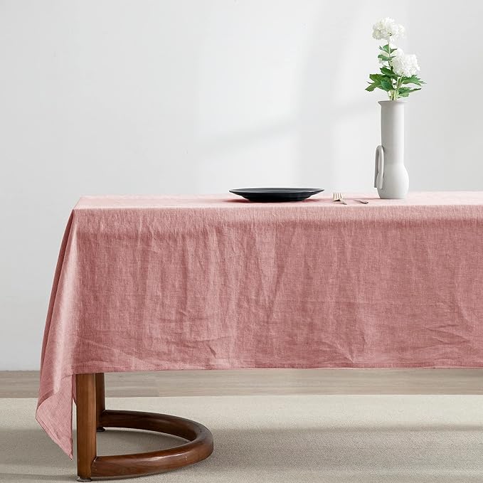 EVERLY 100% Pure Linen Rectangle Tablecloths 60x84Inches by EVERLY