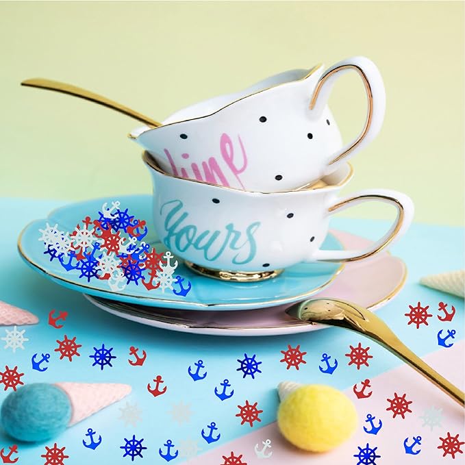 Confetti Anchor Rudder Party Favor Table Metallic Foil Party Decoration - Image 6