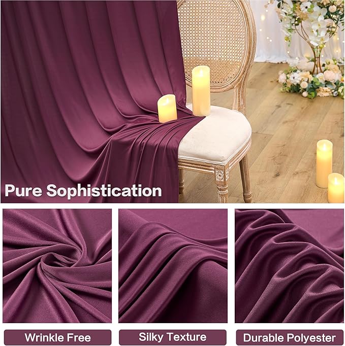 PartyVillage 20ft×15ft Burgundy Backdrop Curtain - Image 5