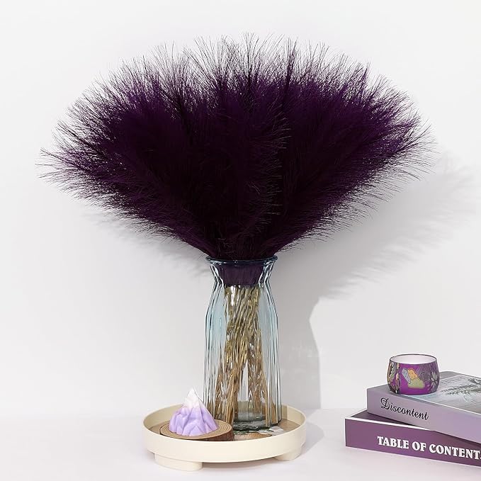 Purple Pampas Grass Decor 30 Pcs 21.7 Inch Faux Pampas Grass Bulk Artificial by Unknown