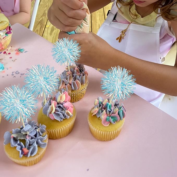 Ephlyn 30Pcs Foil Firework Cupcake Toppers Party Birthday Cake Toppers Supplies - Image 7
