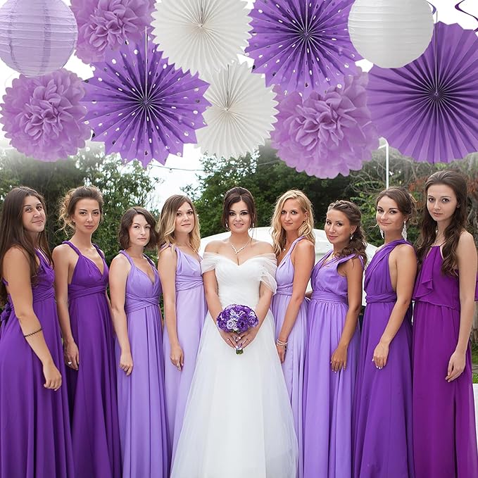 Purple-White Lavender Women-Girl Birthday Party-Decorations - Image 7