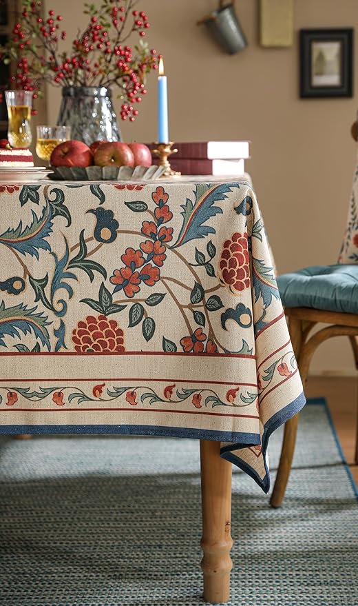 patdrea Designer Vintage Linen Long Tablecloth - Image 7