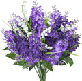 10Pcs Lilac Flowers Artificial Bouquet Fake Purple Flowers Faux Lilacs Mix Bush by HOENLE