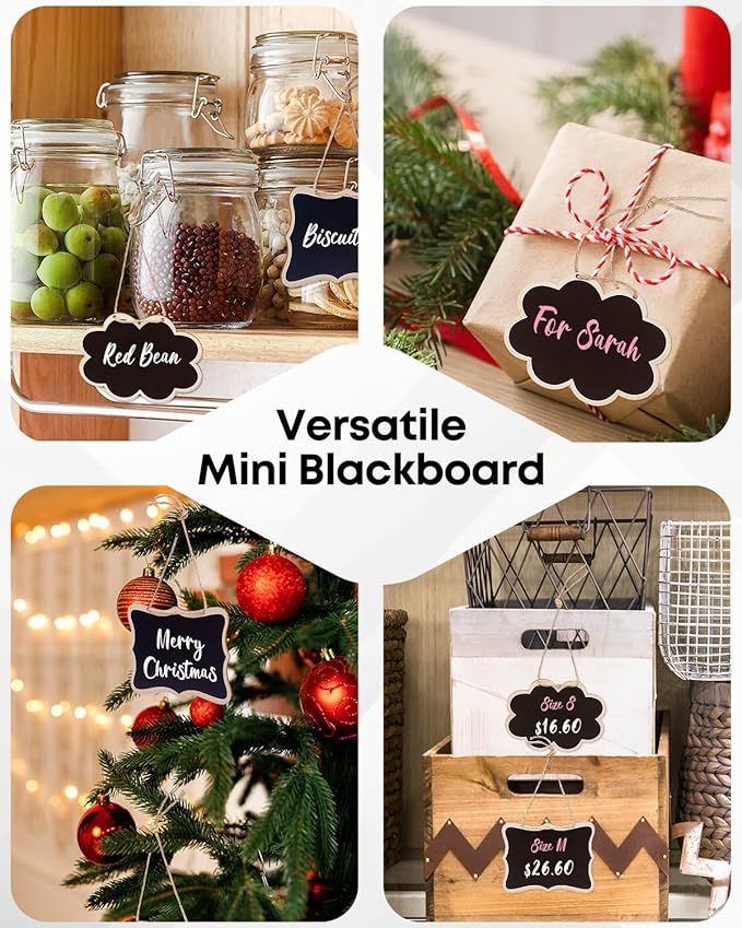 Uniclife 24 Pack Mini Chalkboard Signs - Image 6
