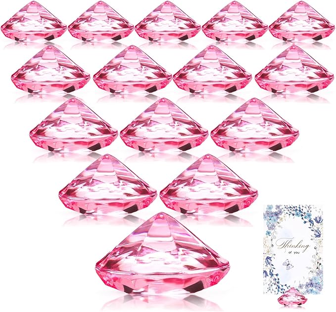 Boao 24 Pack Diamond Place Card Holders Acrylic Table Number Holder Card Stands by Boao
