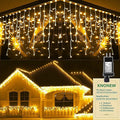 KNONEW Christmas Lights Outdoor Decorations 400 LED 33ft 8 Modes Curtain Fairy by KNONEW