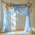 Wedding Arch Draping Fabric, 2 Panels 18FT Baby Blue Sheer Backdrop Curtain by Partisky