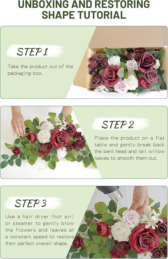 Wedding decor Welcome Sign Flower Backdrop Garland - Image 6