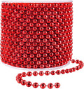 Faux Red Pearl Beads Garland - 6mm Christmas Tree Beads 22 Yards Red Pearl by YAXINRUI