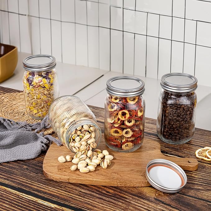 WELLIFE 6 Pcs Wide Mouth Mason Jars 32 OZ, Large Mason Jars - Image 6
