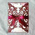 25PCS Laser Cut Burgundy Wedding Invitations Cards by Unknown
