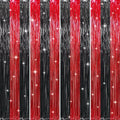 GOER 3.2 ft x8.2 ft Metallic Tinsel Foil Fringe Curtains Party Photo Backdrop by GOER