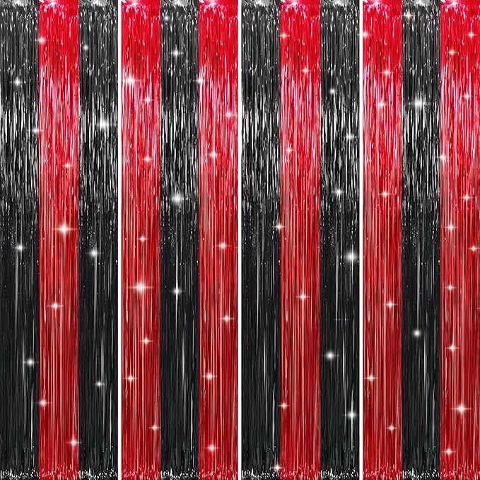 GOER 3.2 ft x8.2 ft Metallic Tinsel Foil Fringe Curtains Party Photo Backdrop by GOER