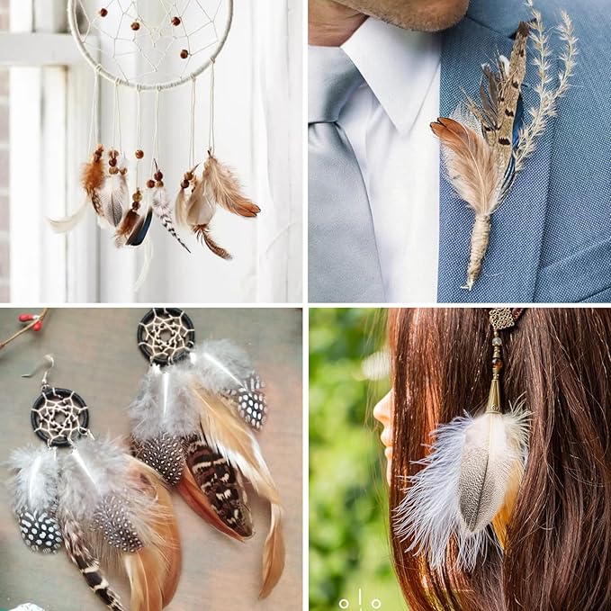MAOFENG 210pcs 7 Styles Natural Bulk Feathers Assorted Mixed Feathers - Image 7