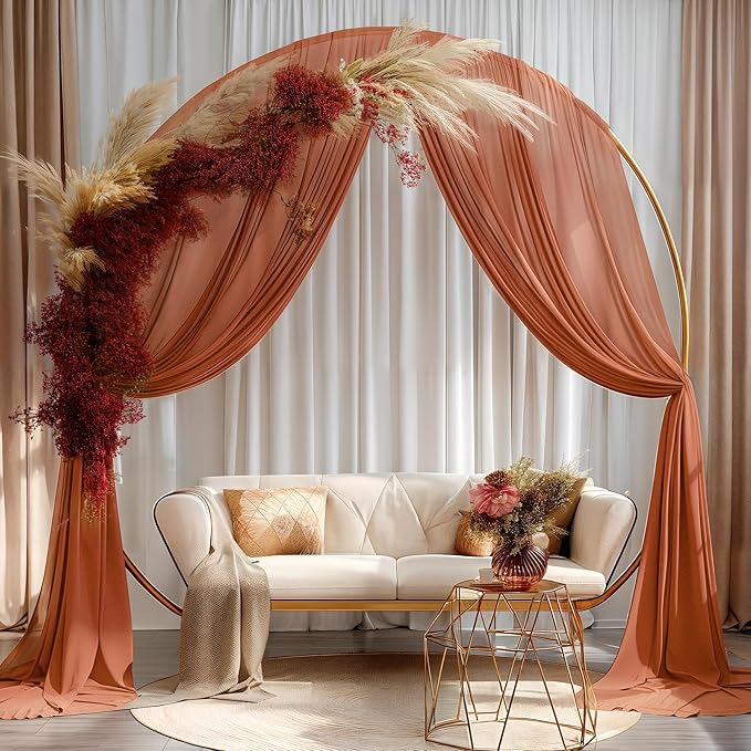Terracotta Wedding Arch Draping Fabric 1 Panel 30'' x 20FT Terracotta Drapes - Image 9