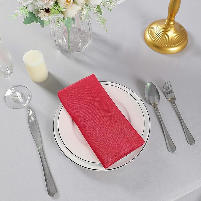 Cloth Napkins 17x17 inch Washable Polyester Dinner Napkins Soft Table Napkins - Image 7