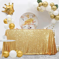 SquarePie Sequin Tablecloth 60 x 102 Inch Gold Sparkly Table Linen by SquarePie