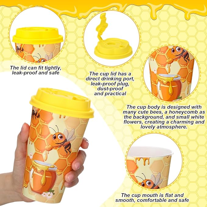 Yungyan 16 Sets Honey Bee Party Favors Goodie Cups - Image 3