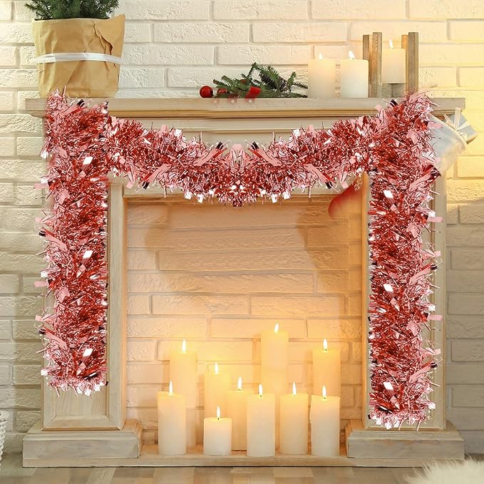 72 Feet Christmas Tinsel Garland Shiny Metallic Tinsel Twist Garland Streamers - Image 4