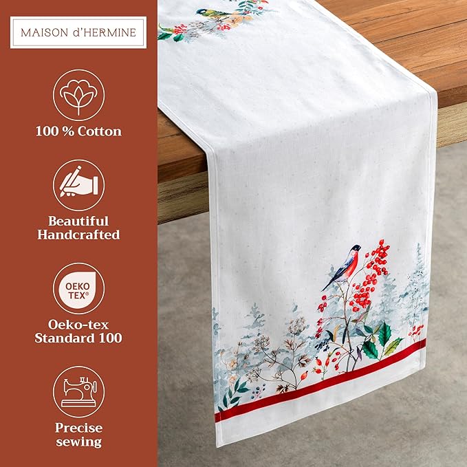 Maison d' Hermine Table Runner 100% Cotton Double Layer Table Runners 108 - Image 2
