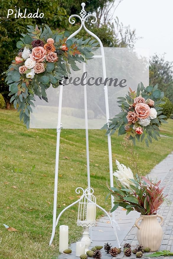Faux Flower Swag Set of 2 for Wedding Welcome Signs Floral Swag Wedding - Image 2