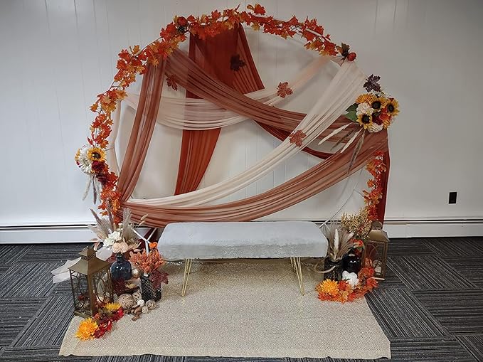Wedding Arch Draping Fabric Backdrop 1 Panel 30" x 19Ft White Arch Drapes - Image 5