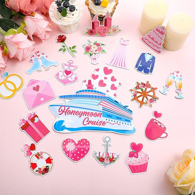 Oudain 19 Pcs Honeymoon Cruise Door Decorations Wedding Cruise Door Magnets - Image 4