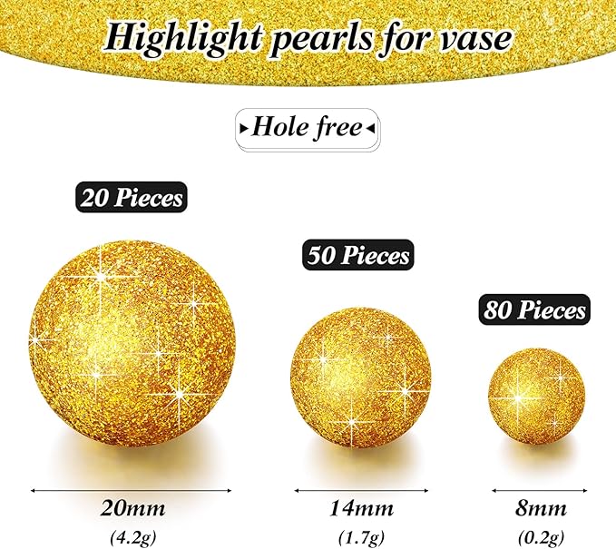 150 Pieces Vase Filler Faux Pearls Vase Makeup Beads No Hole Gloss Bead Mixed - Image 2