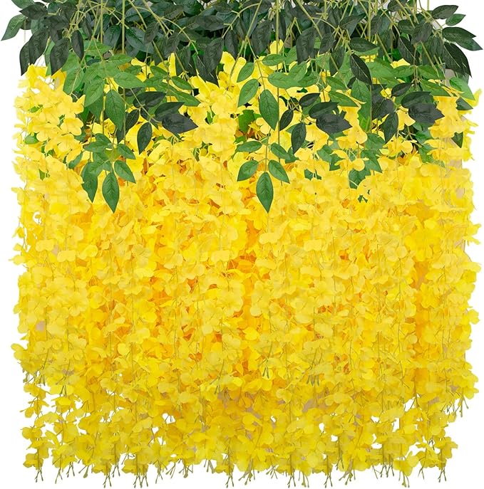 24 Pack Wisteria Hanging Artificial Flowers Fake Flowers Ratta Hanging Garland by LUZOGA