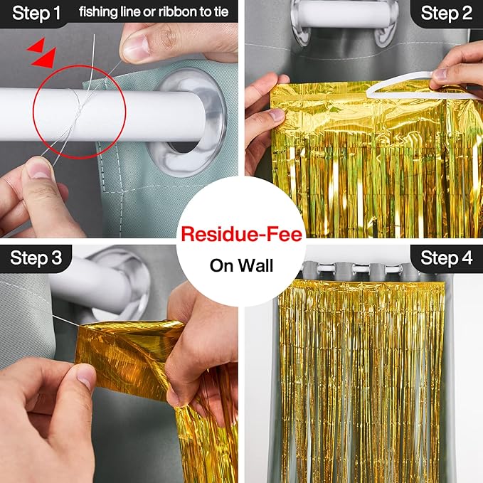 PartyWoo XtraLarge Foil Curtain Gold - Image 3